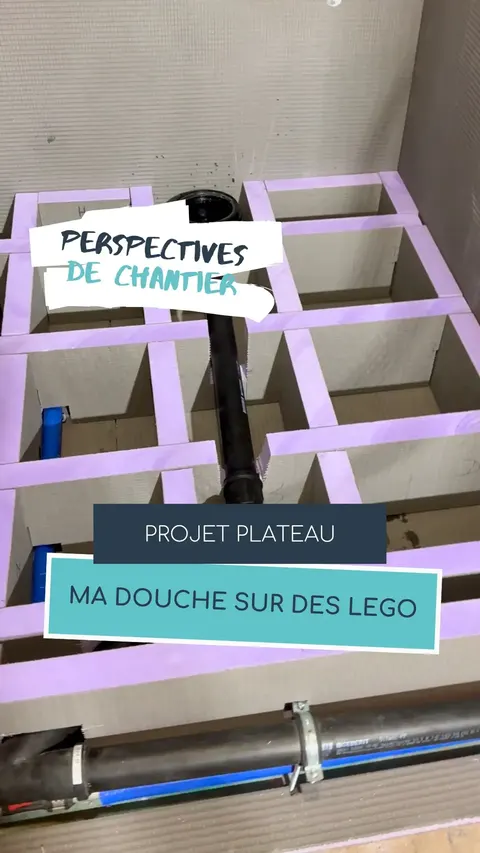 Montage d’une douche en blocs à emboîter